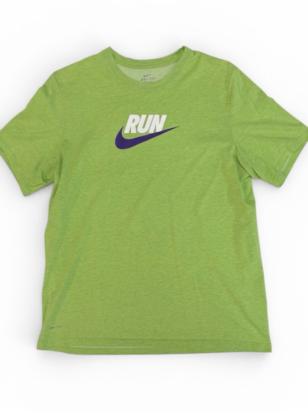 Nike Men’s Green 'RUN' Dri-FIT Short-Sleeve Tee